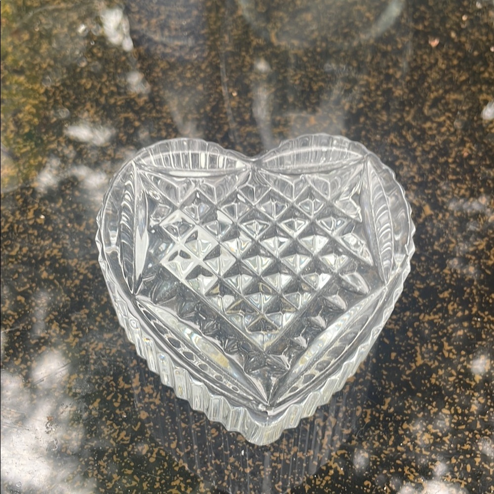 Waterford Graduated Quilted Heart Vintage Diamond Paperweight Slanted Heart